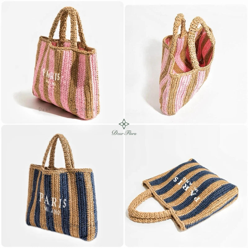 Handwoven Raffia Travel Tote