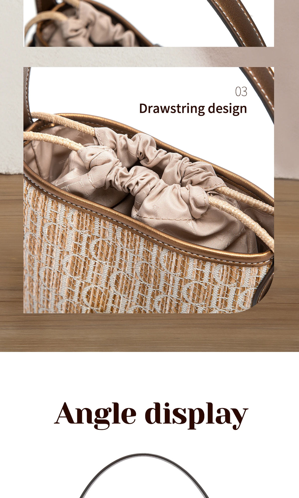 CHCH Women's Shoulder Bag Summer New PP Grass Woven Handbag Holiday Phone Bag
