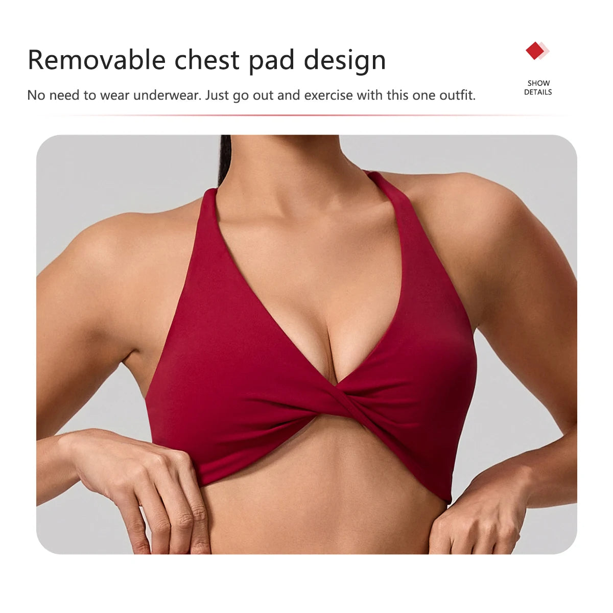 Cross Back Push Up Yoga Bra