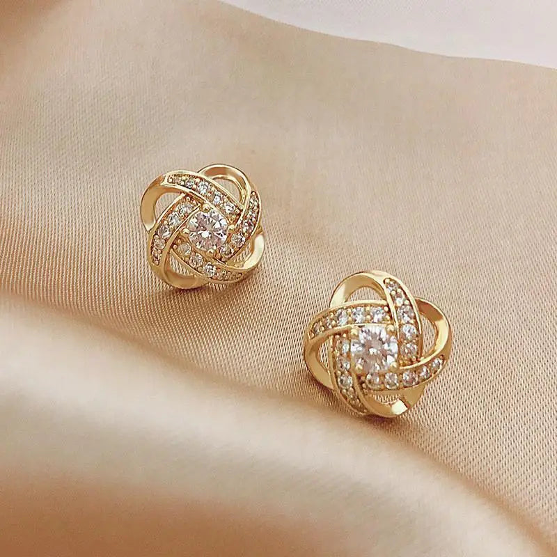 Zircon Geometric Hoop Earrings