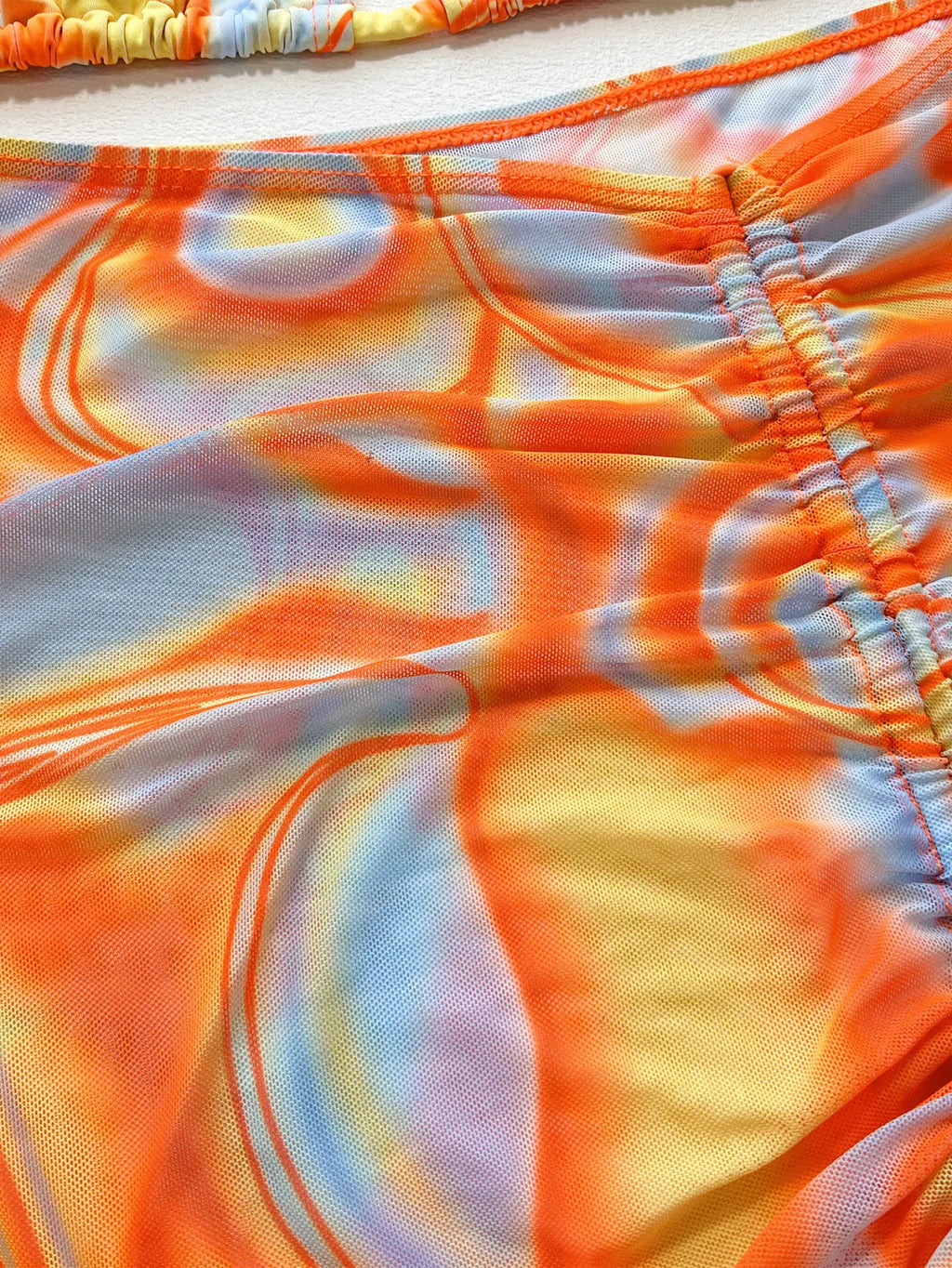 Orange Gradient 3 Piece Bikini Set