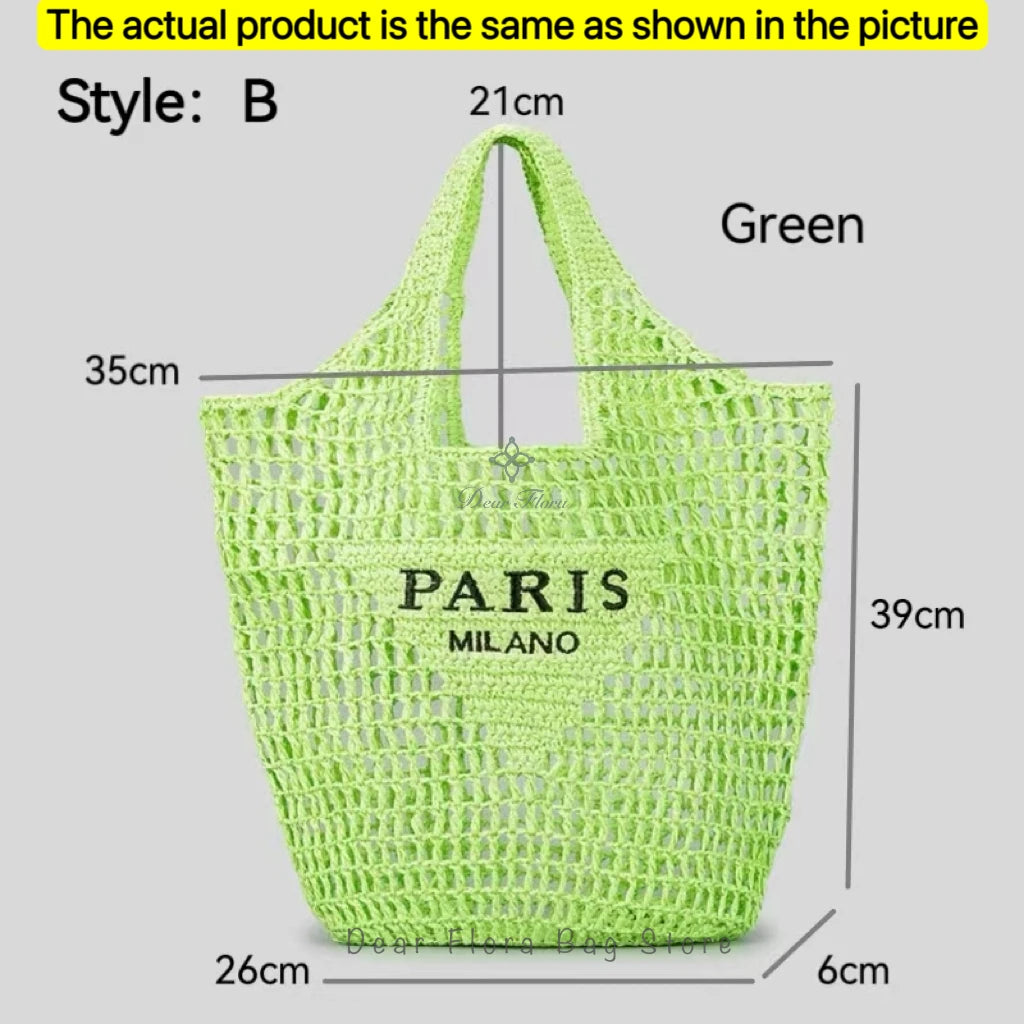 Handwoven Raffia Travel Tote