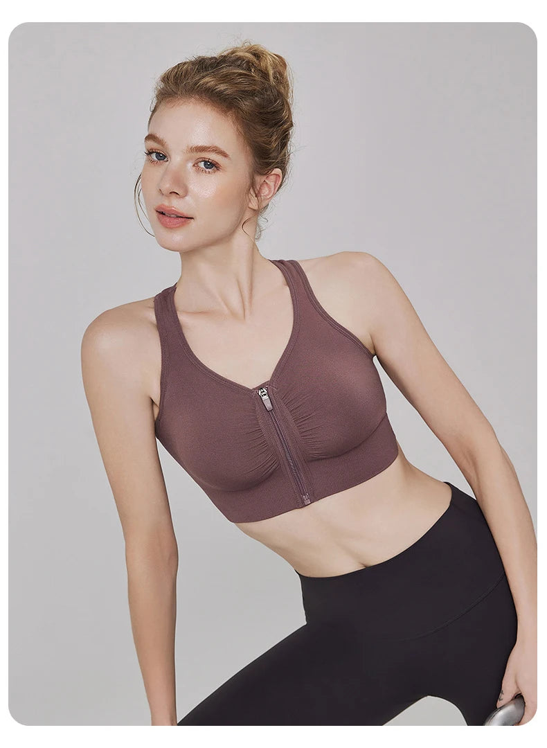 Front Zip Sports Bra