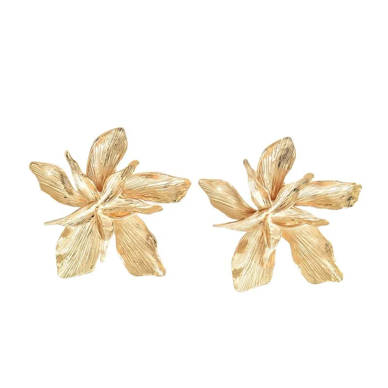 Vintage Gold Flower Earrings
