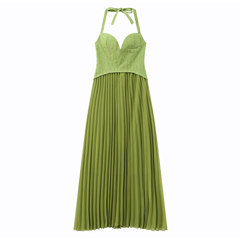 Corset Halter Maxi Dress