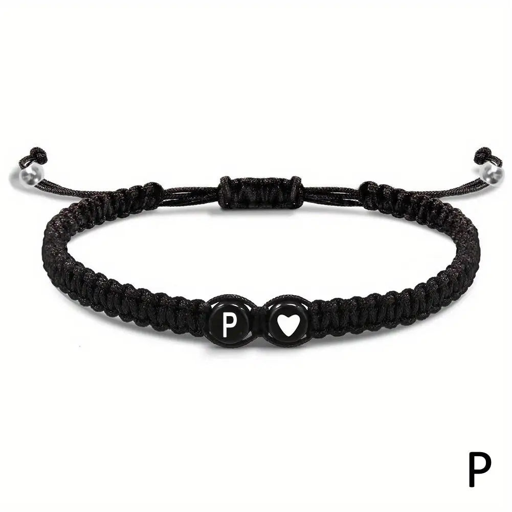 Initial Letter Heart Bracelet