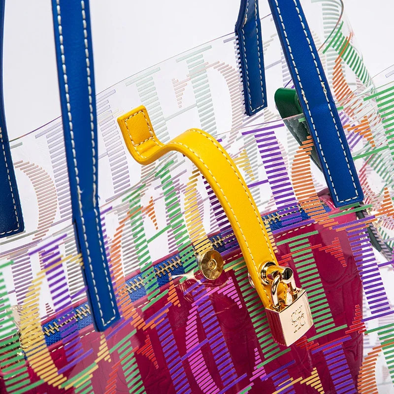 PVC Bucket Bag with Letter Detail