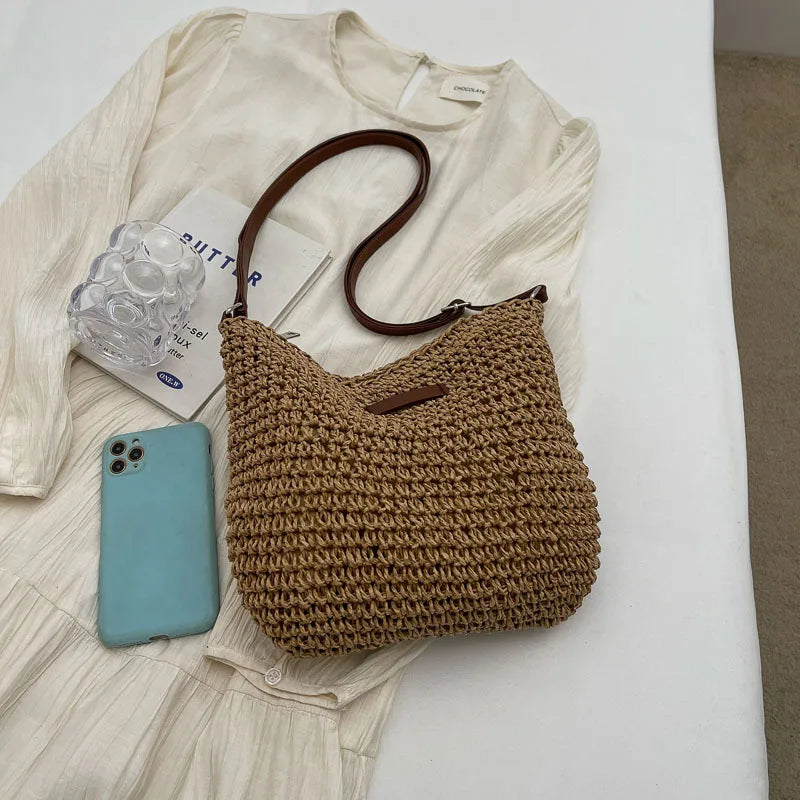 Woven Crossbody Shoulder Bag