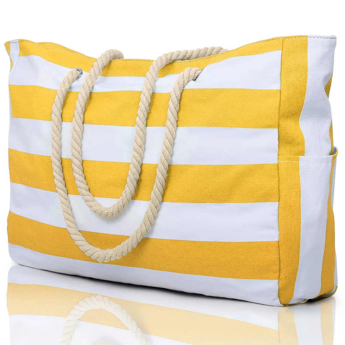 Waterproof Striped Canvas Beach Bag