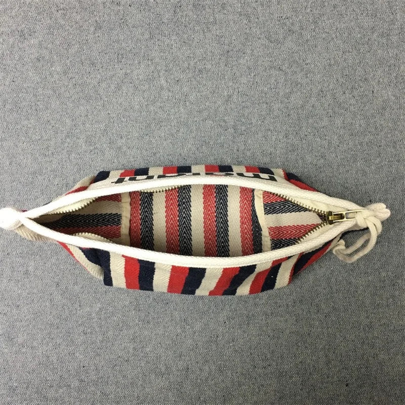 New summer storage bag, canvas bag, zipper makeup bag, hand-held cloth bag, inner lining woven bag