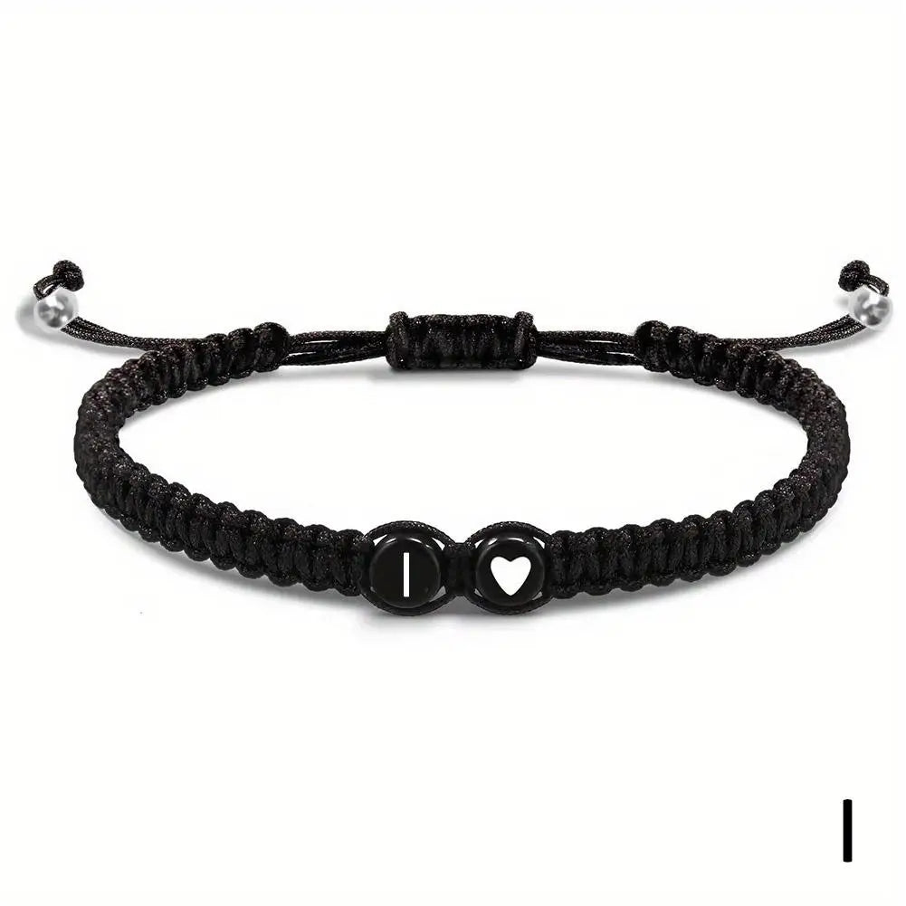 Initial Letter Heart Bracelet