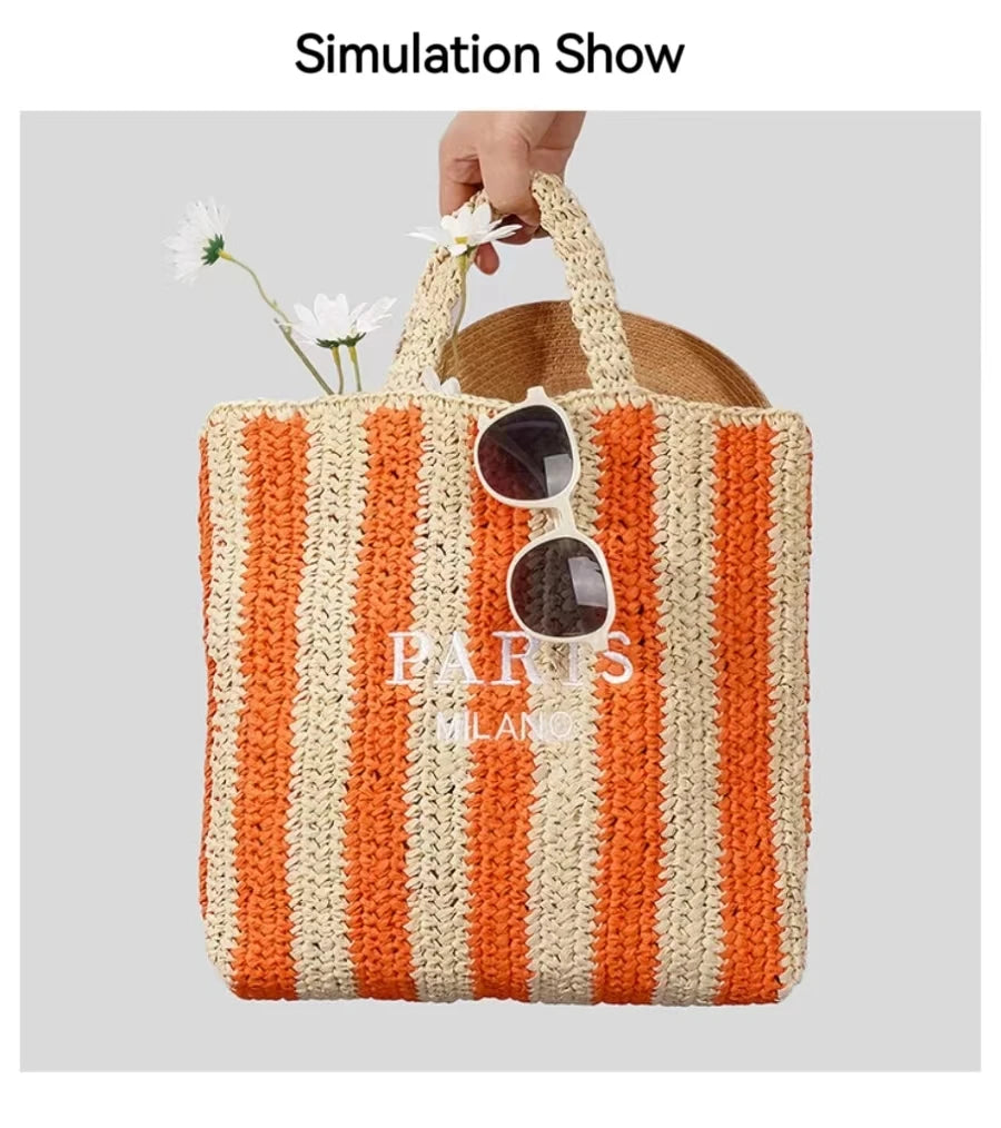 Handwoven Raffia Travel Tote