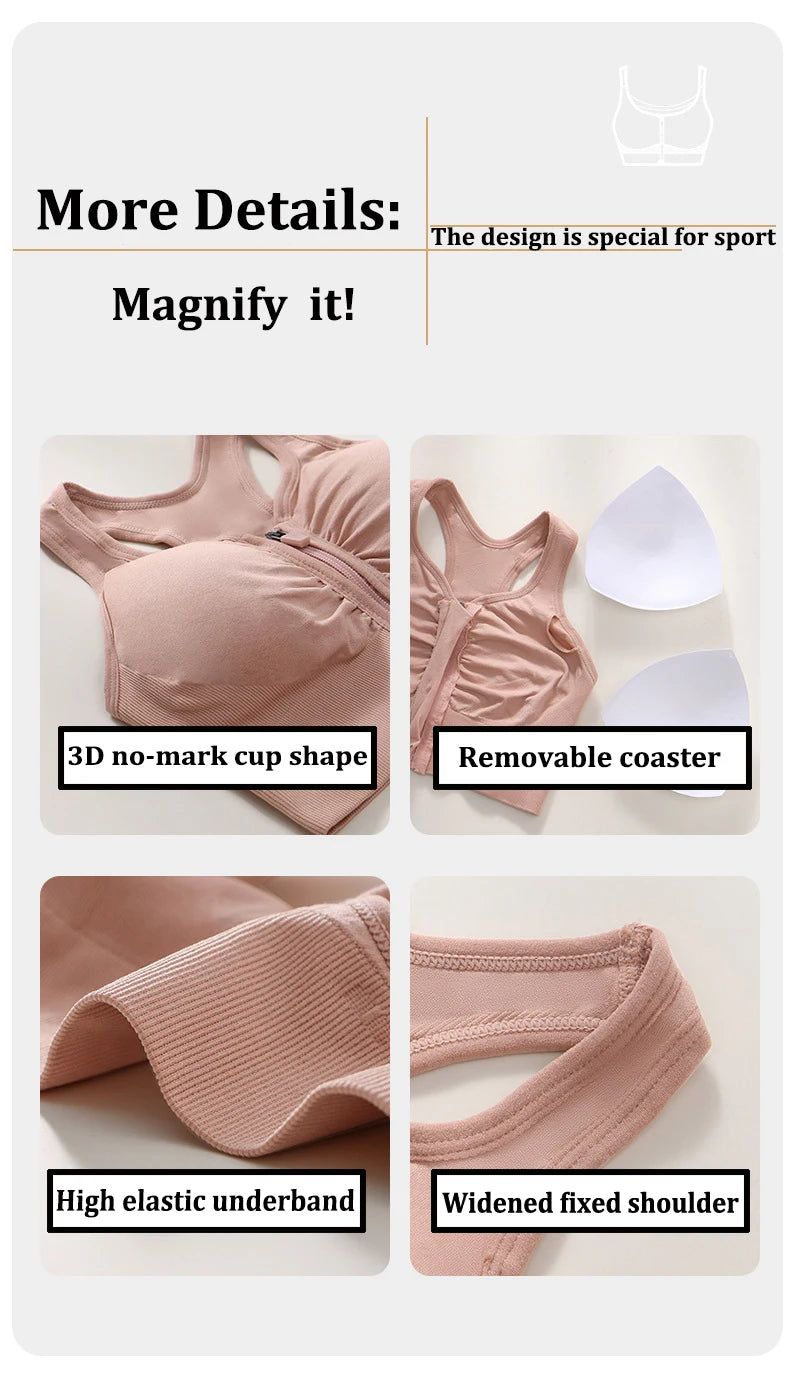 Front Zip Sports Bra