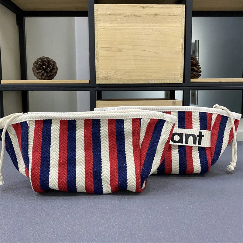 New summer storage bag, canvas bag, zipper makeup bag, hand-held cloth bag, inner lining woven bag
