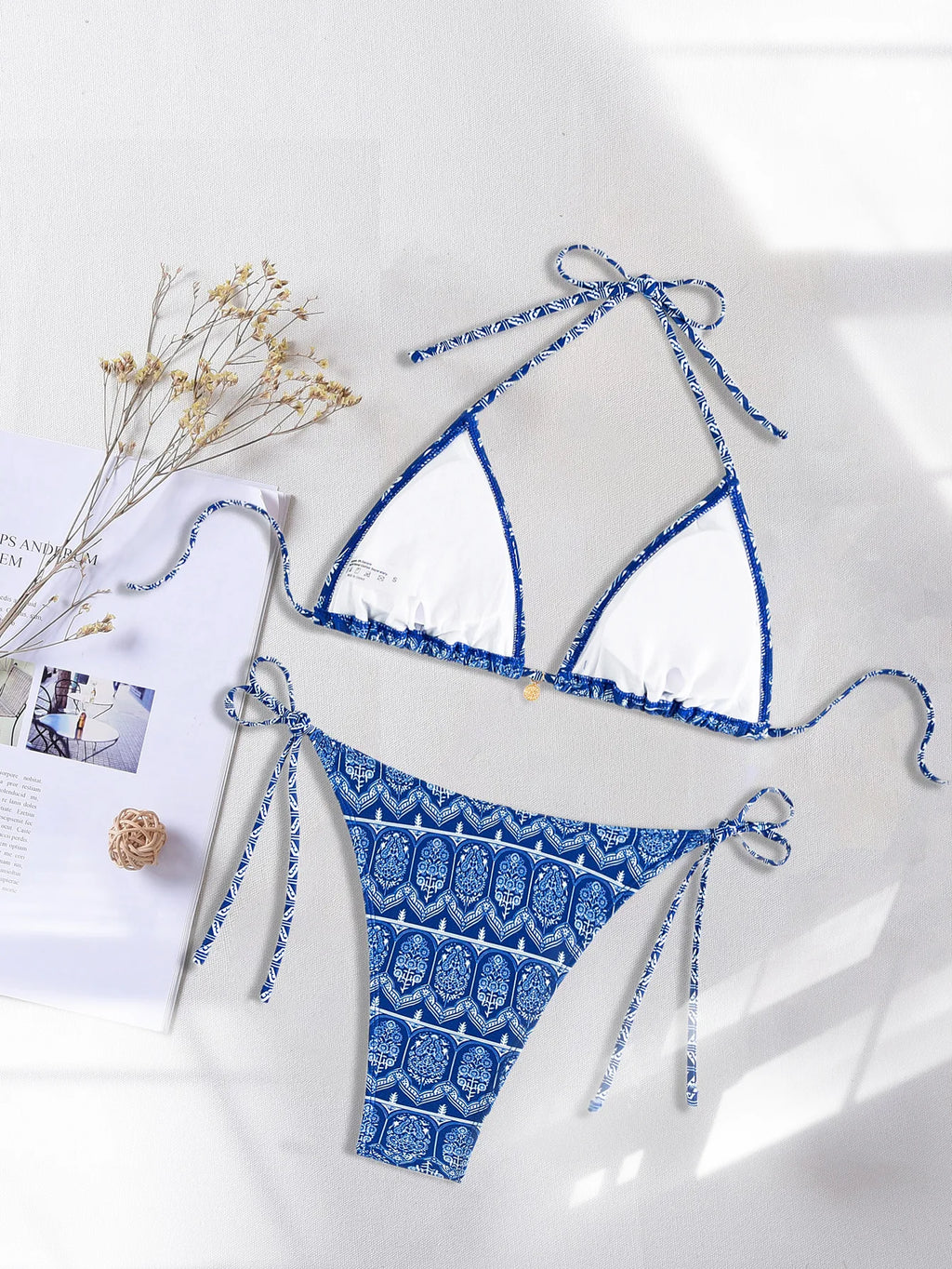 Floral Push Up Triangle Bikini Set
