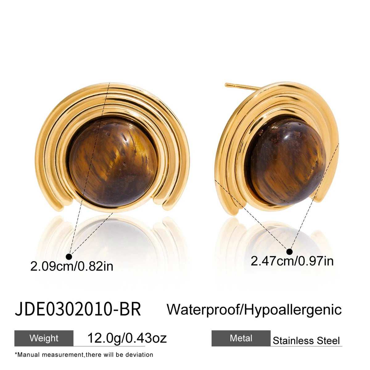 Amber Resin Geometric Earrings