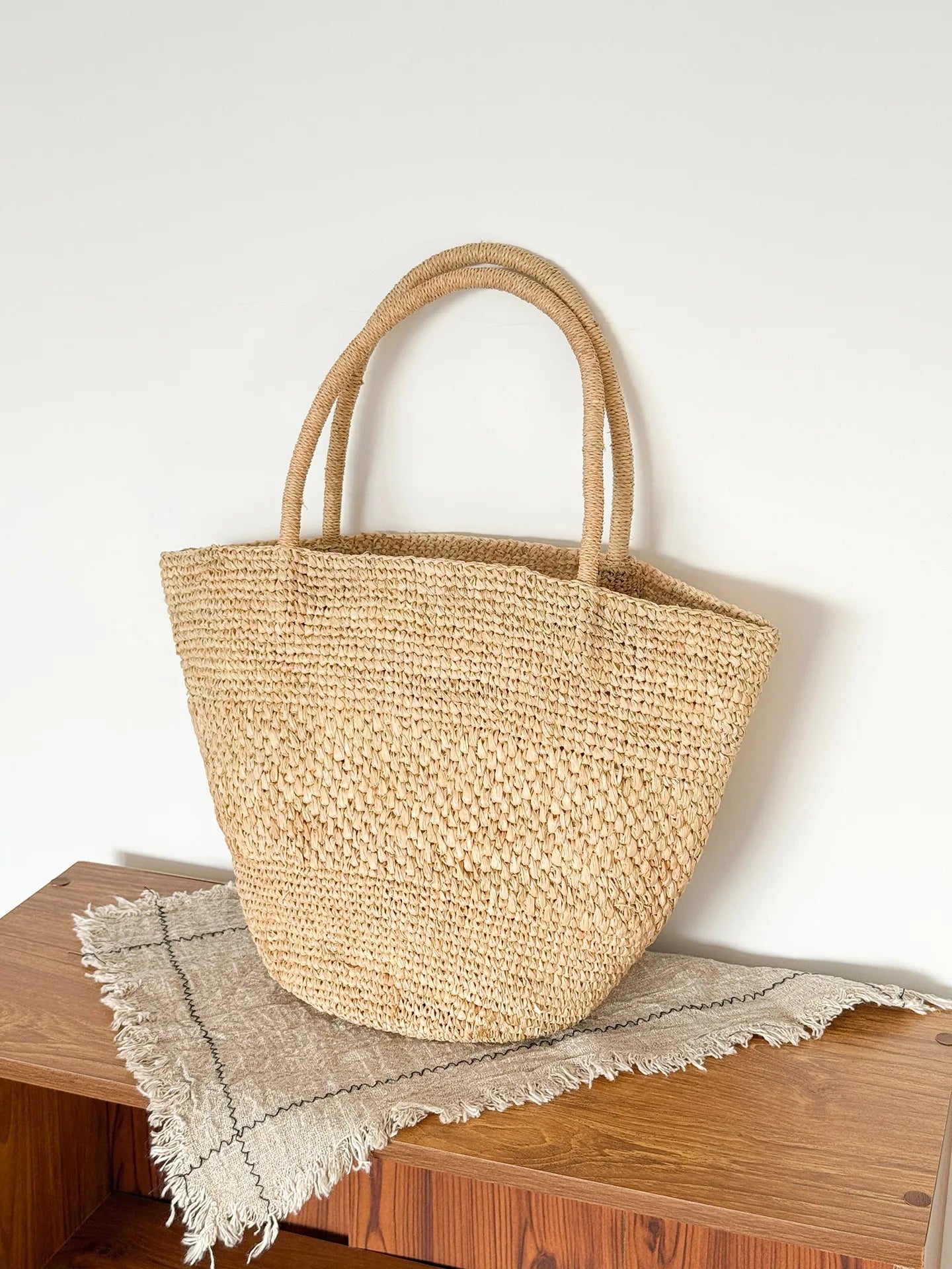Handwoven Raffia Tote Bag