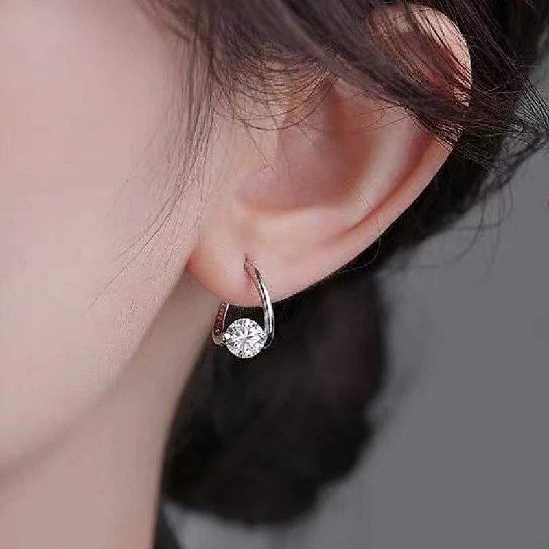 Zircon Geometric Hoop Earrings