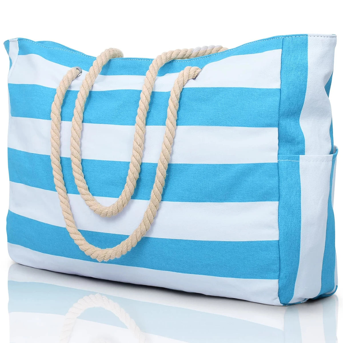Waterproof Striped Canvas Beach Bag