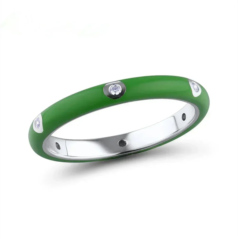 Enamel Drip Oil Stackable Ring
