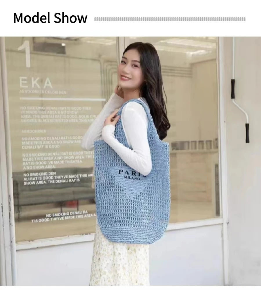 Handwoven Raffia Travel Tote