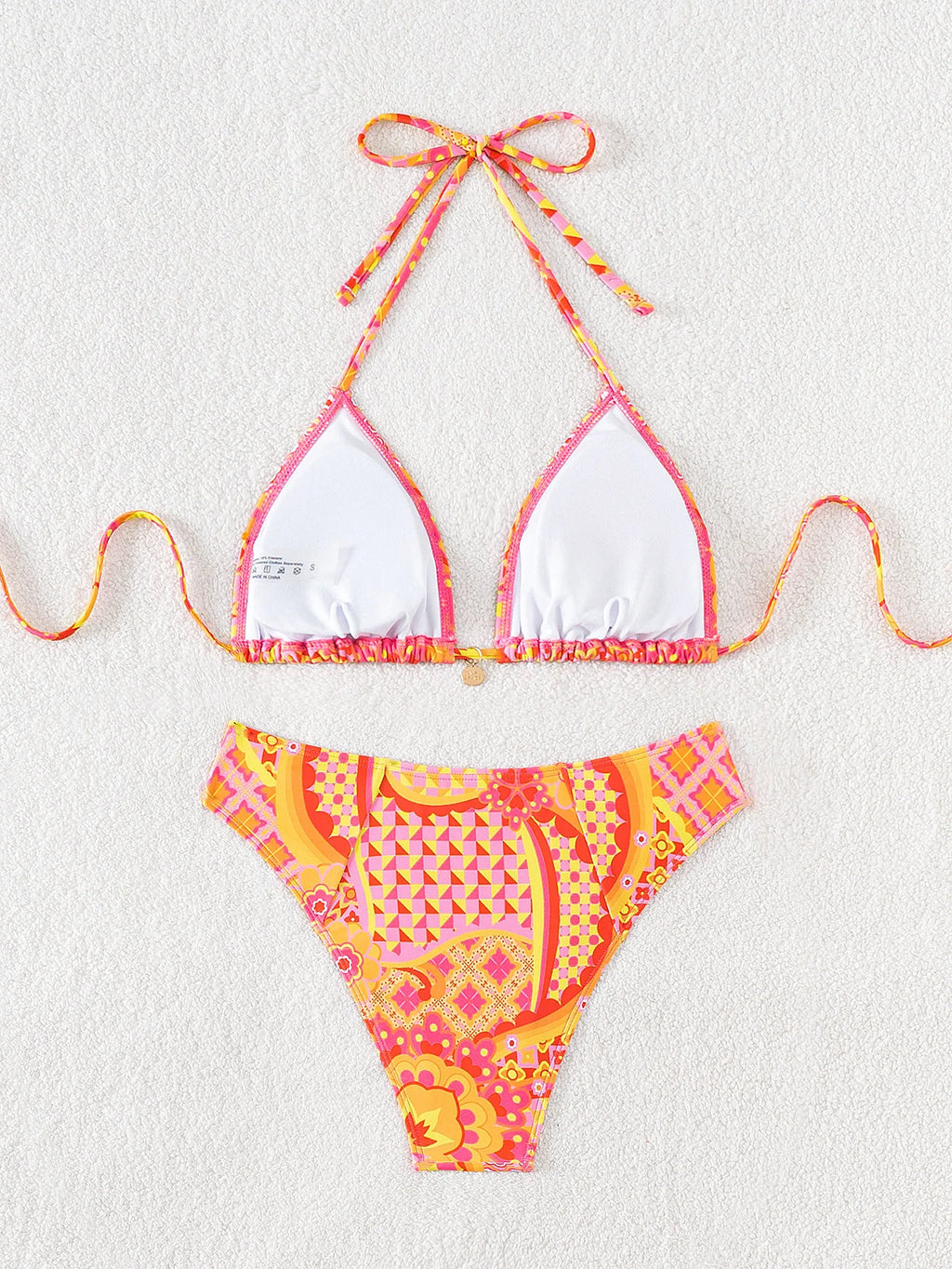 Floral Push Up Triangle Bikini Set