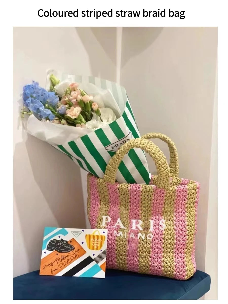 Handwoven Raffia Travel Tote