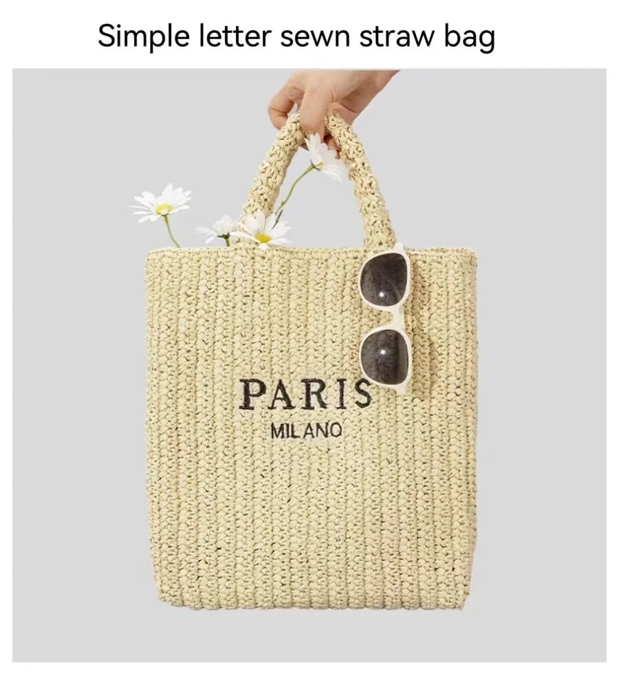 Handwoven Raffia Travel Tote