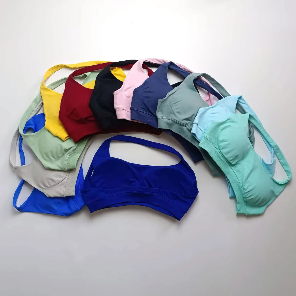 Seamless Halter High Support Sports Bra