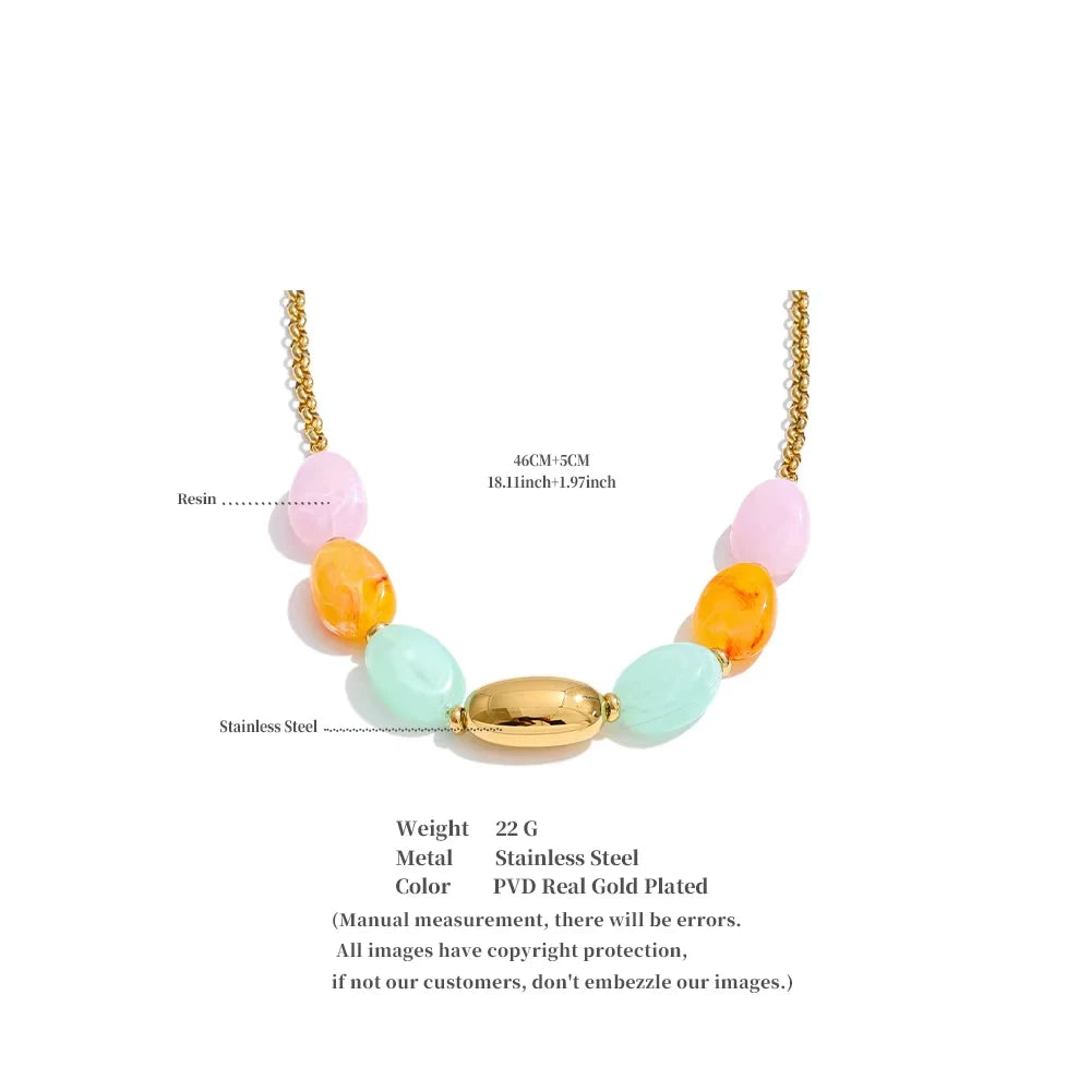 Candy Color Resin Chain Necklace