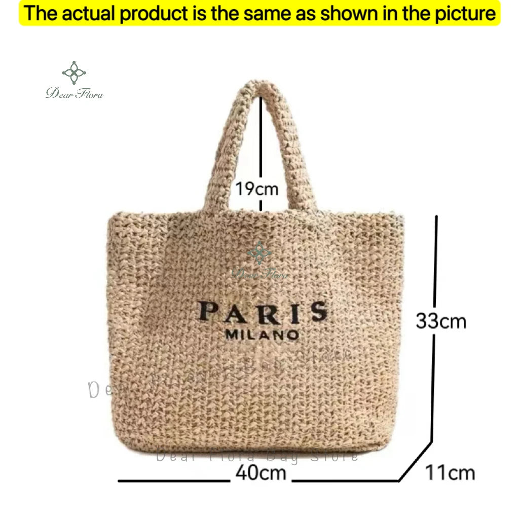 Handwoven Raffia Travel Tote