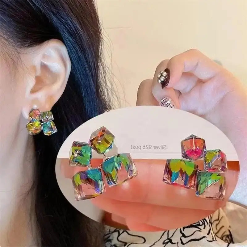 Zircon Geometric Hoop Earrings
