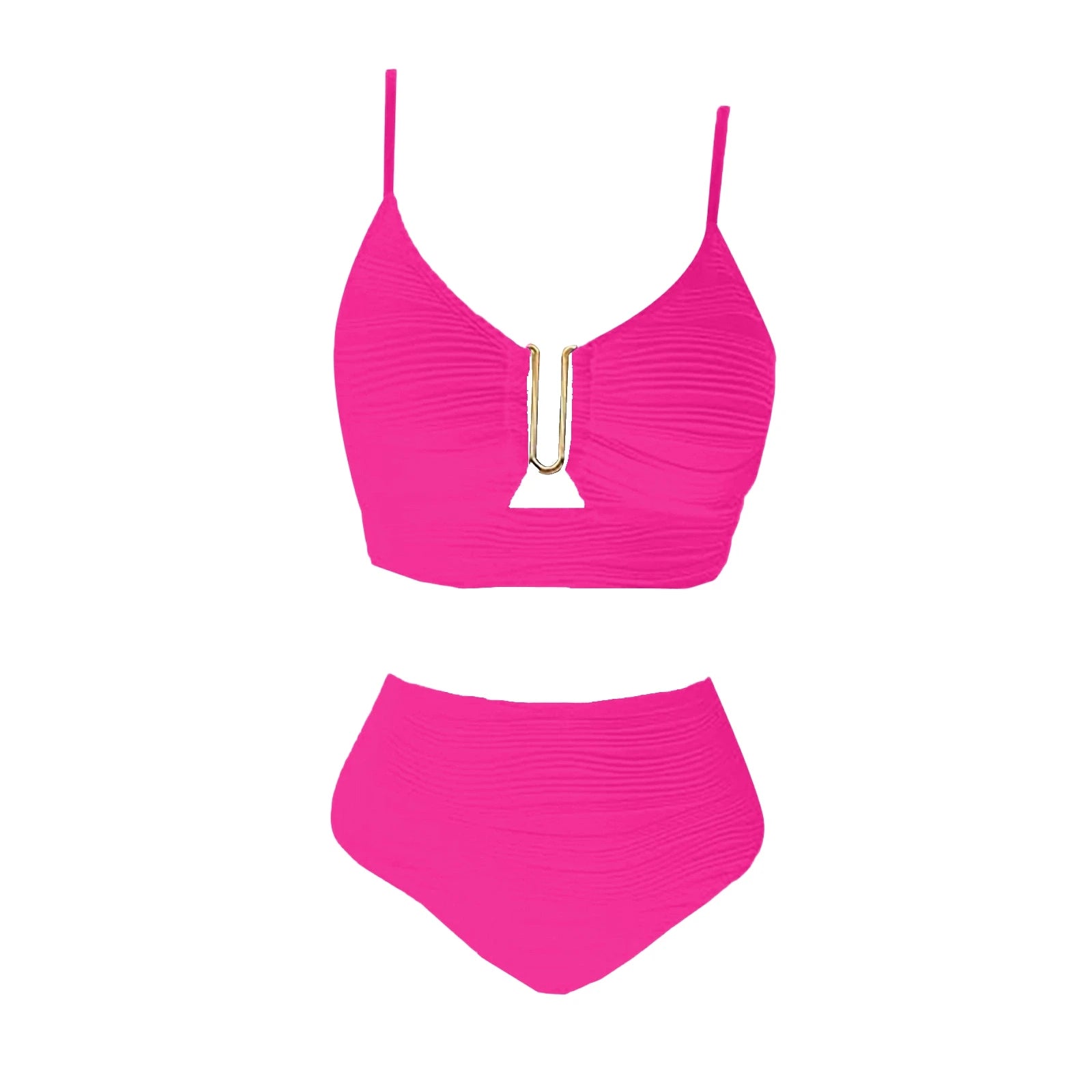 U-Wire Cutout High Waist Bikini Set