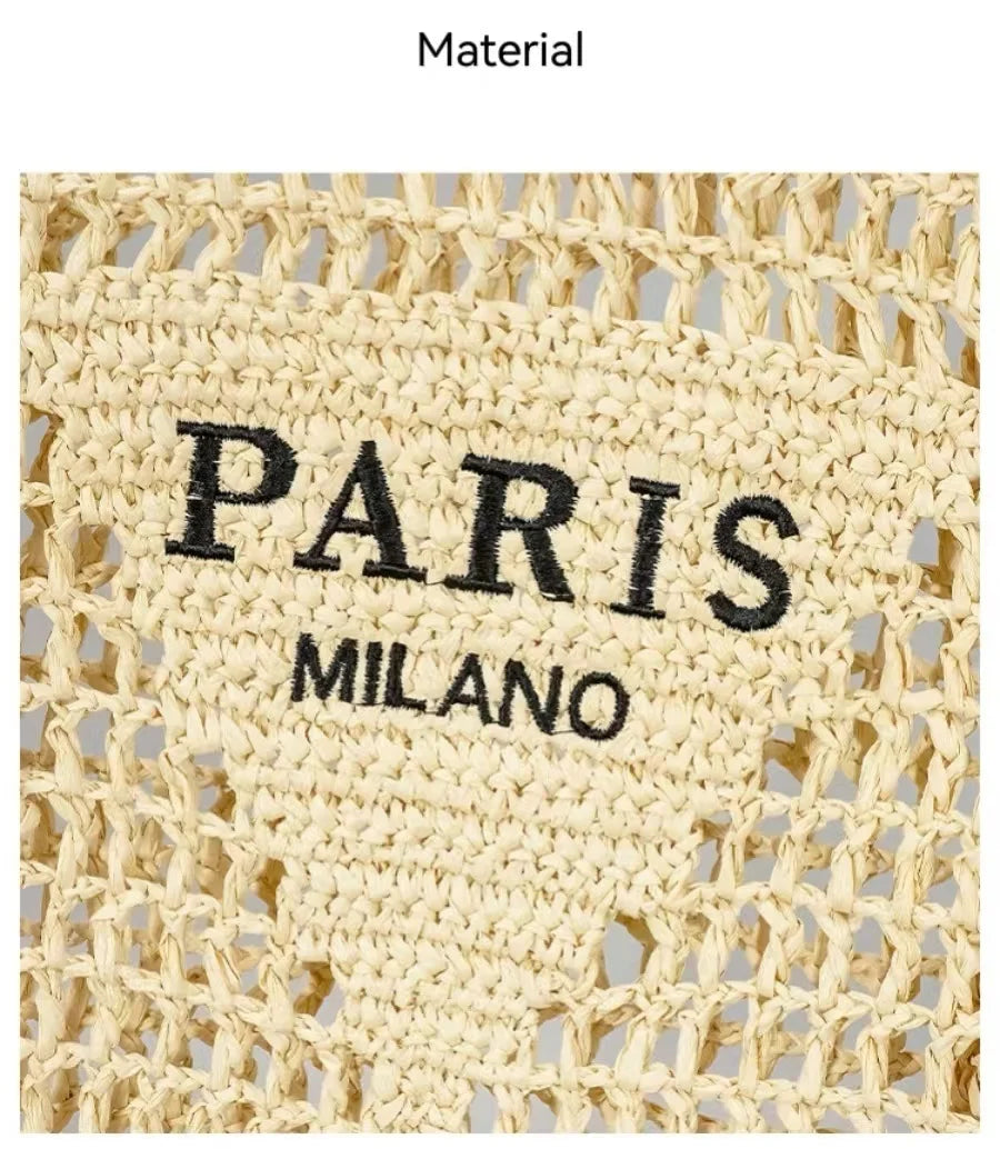 Handwoven Raffia Travel Tote