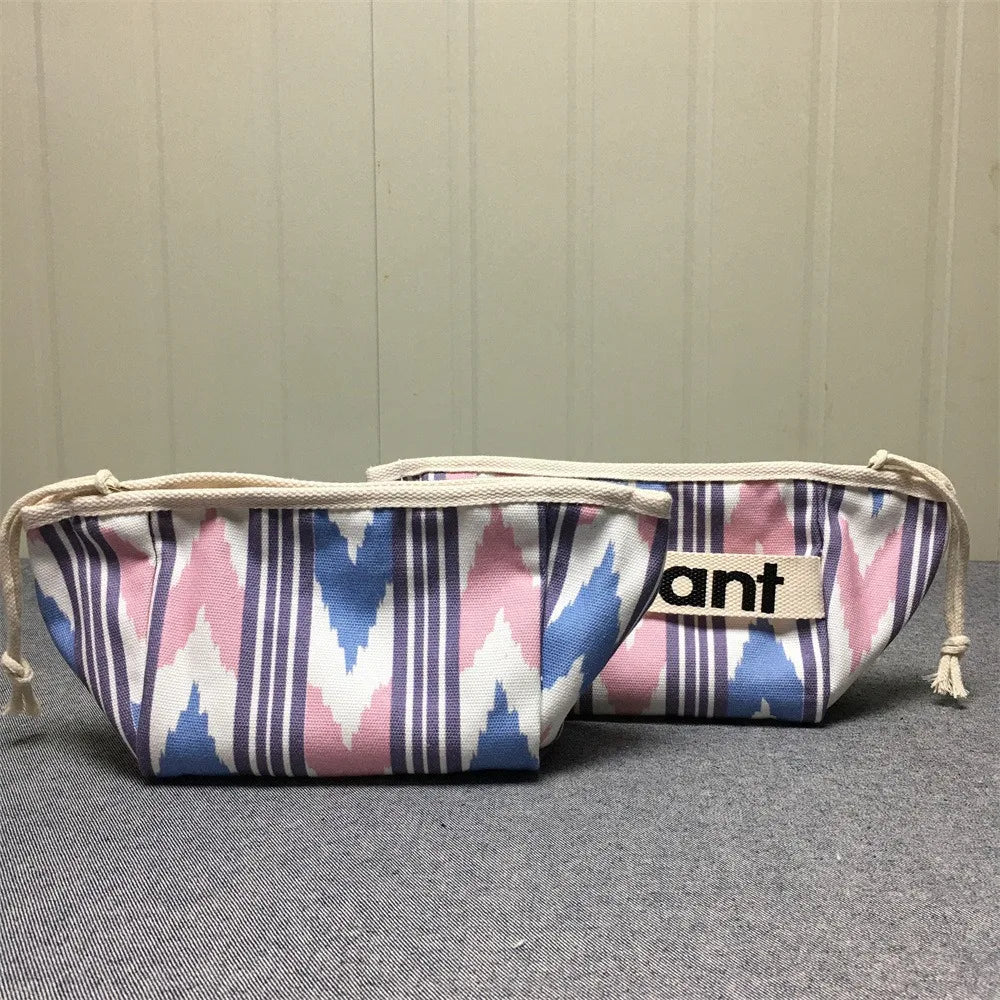 New summer storage bag, canvas bag, zipper makeup bag, hand-held cloth bag, inner lining woven bag