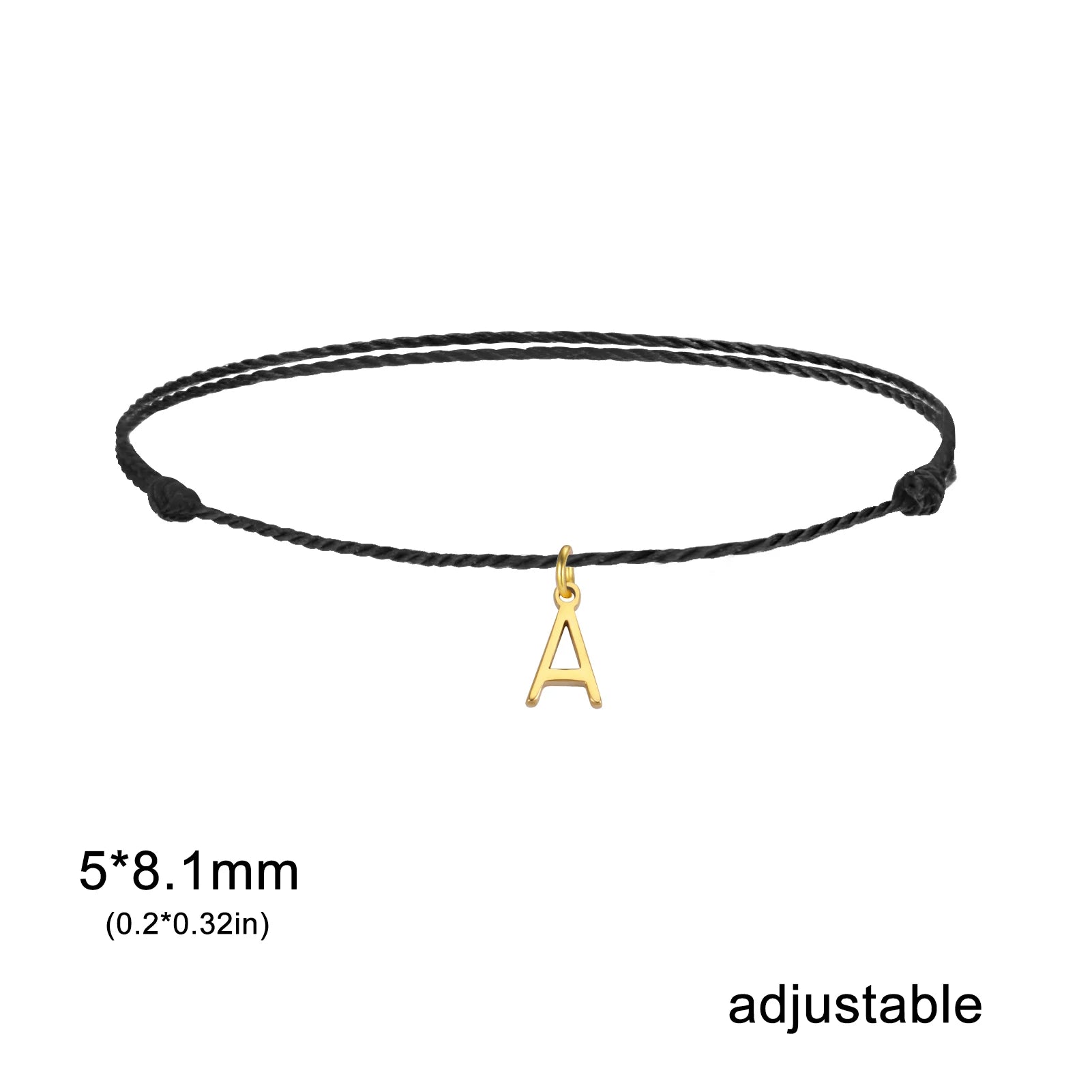 Initial Letter Rope Bracelet