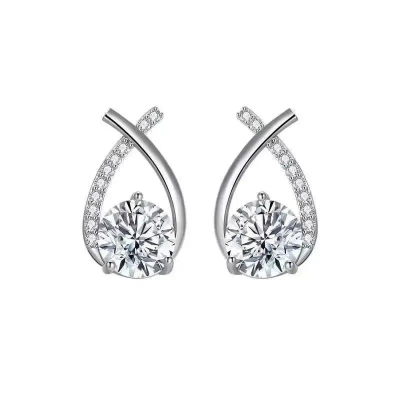 Zircon Geometric Hoop Earrings