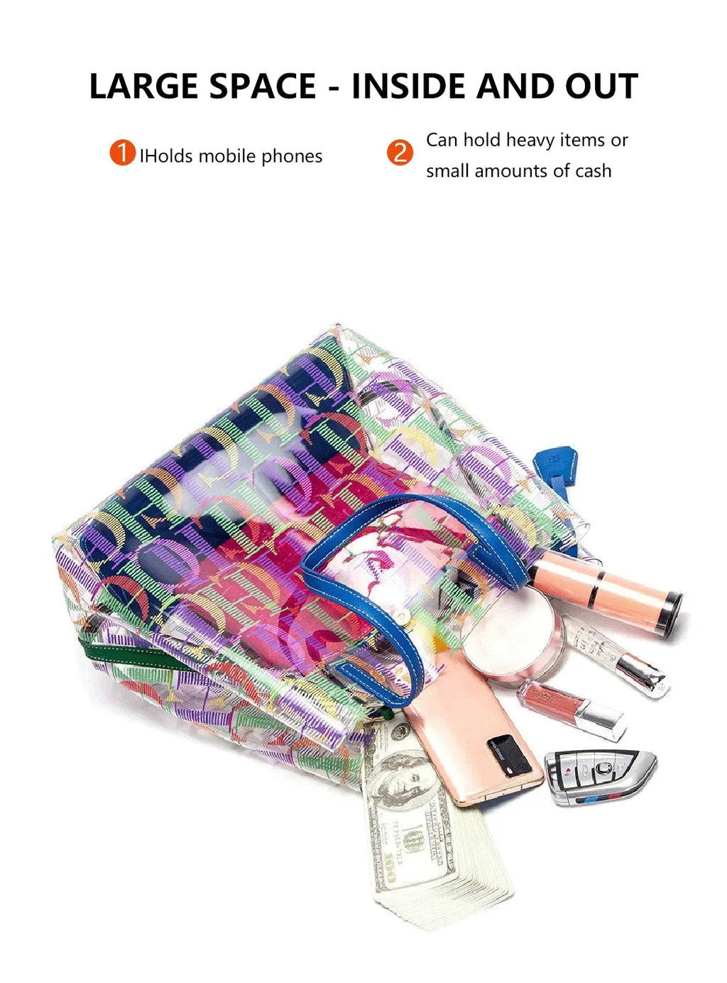 PVC Bucket Bag with Letter Detail