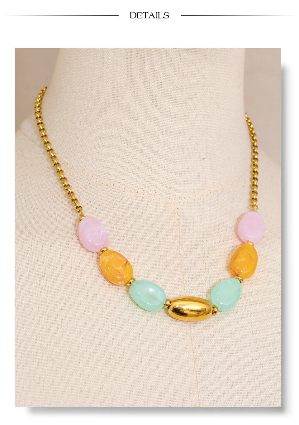 Candy Color Resin Chain Necklace