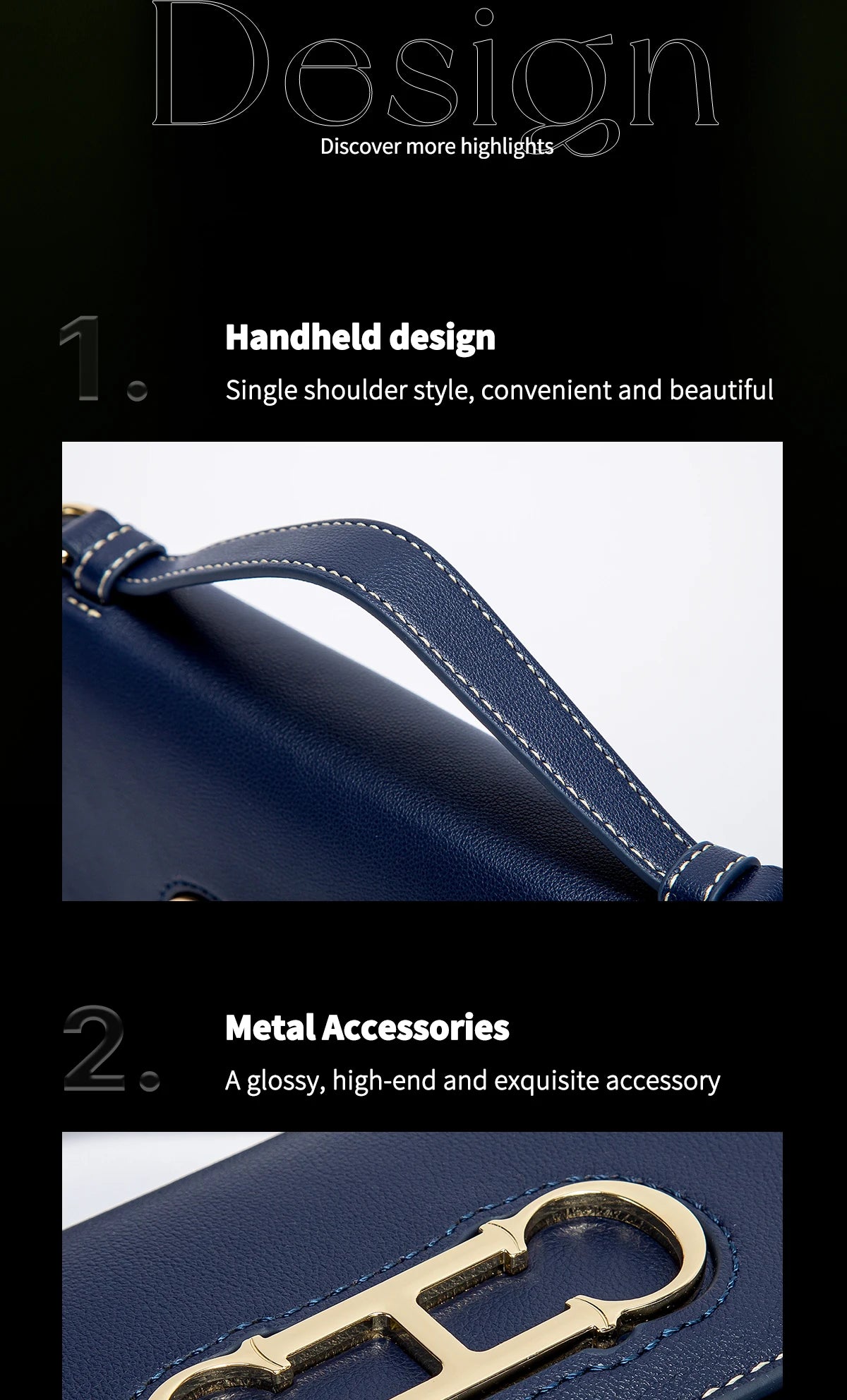 CH Women's Classic Retro Fashion Shoulder Bag Light Luxury Popular Classic Models Large Capacity ...