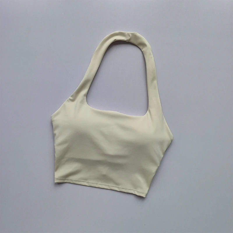 Halter Neck Push Up Sports Bra