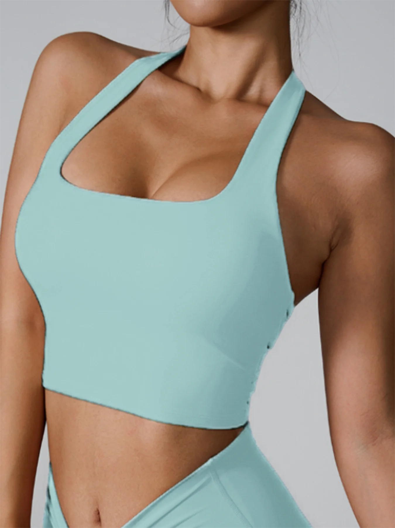 Halter Neck Push Up Sports Bra