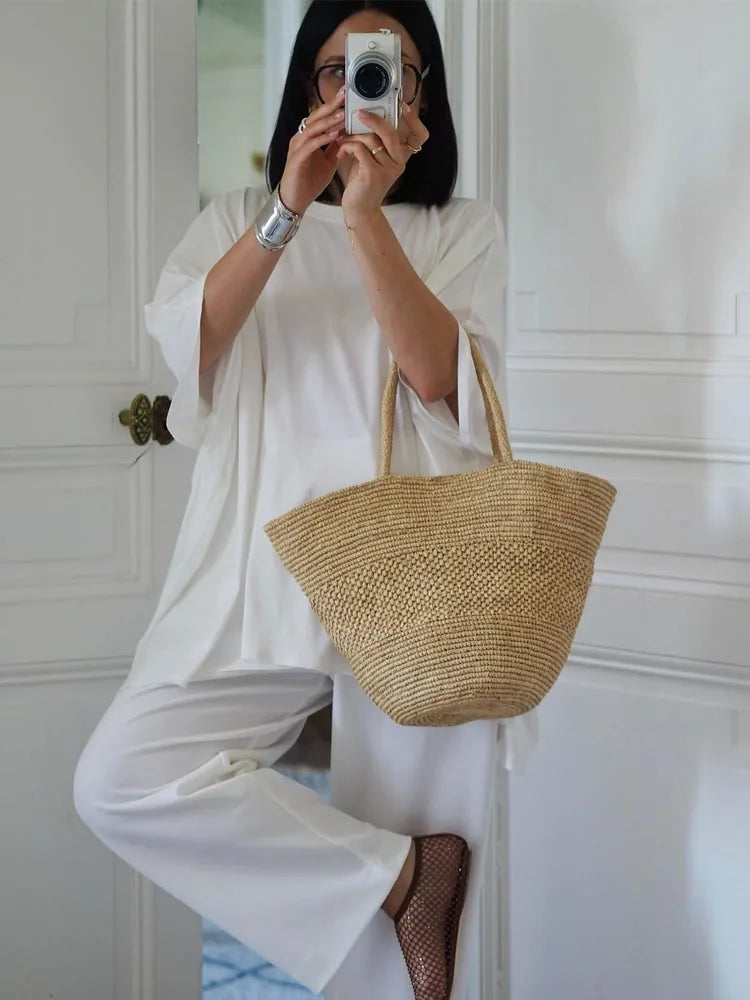 Handwoven Raffia Tote Bag