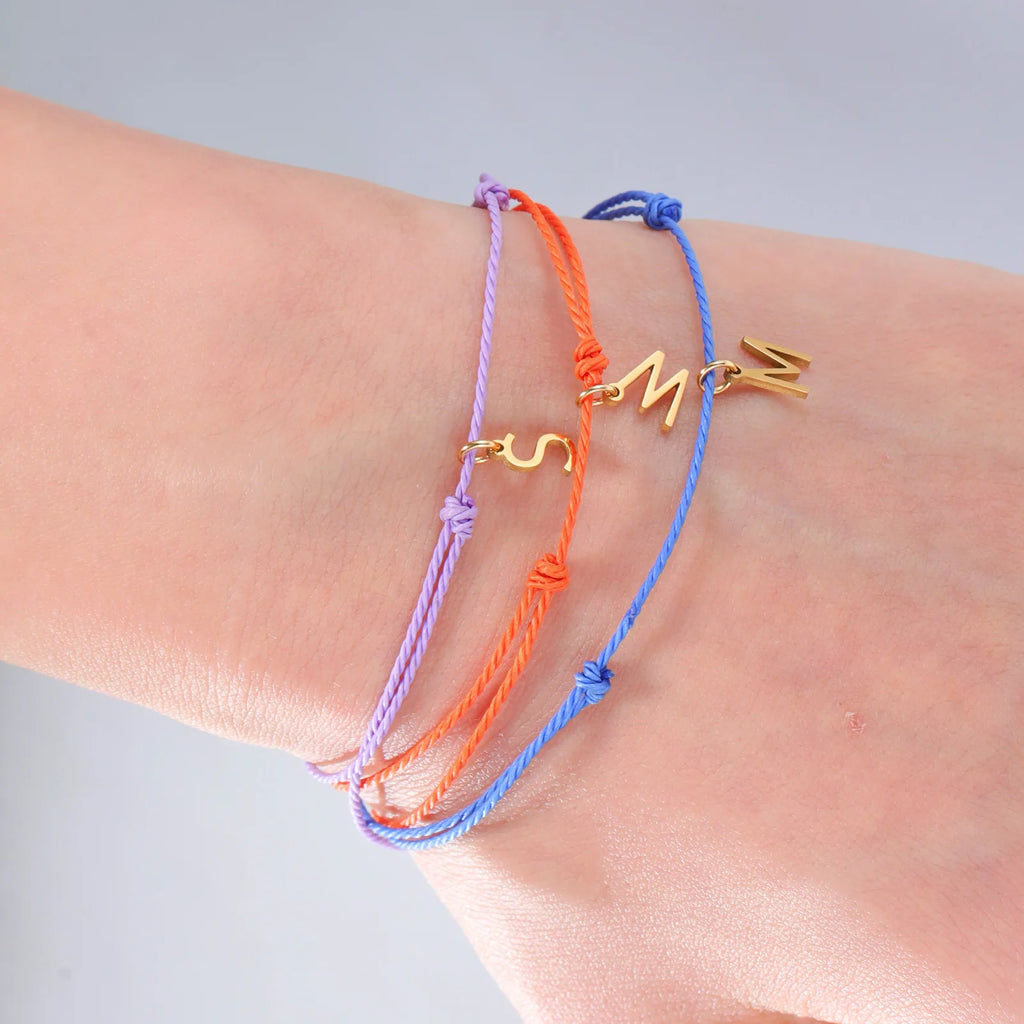 Initial Letter Rope Bracelet