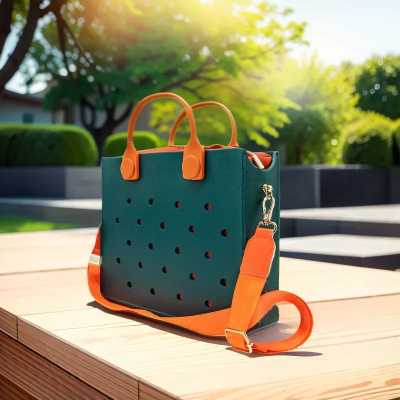 Large Leather Shoulder Bag Beach Tote