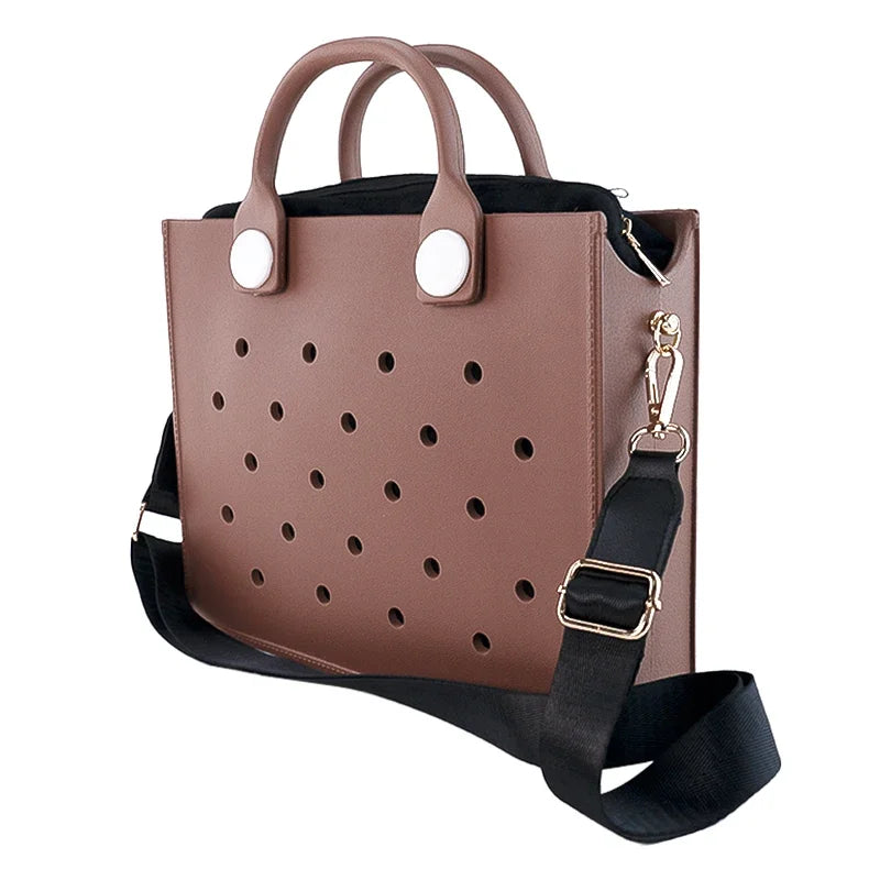 Large Leather Shoulder Bag Beach Tote
