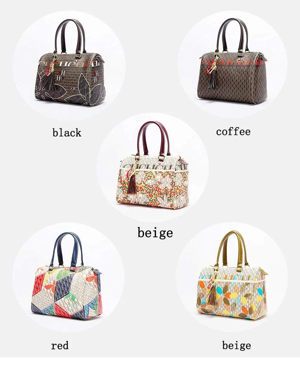 CH Ladies Bucket Bag – Floral PU Leather Handbag