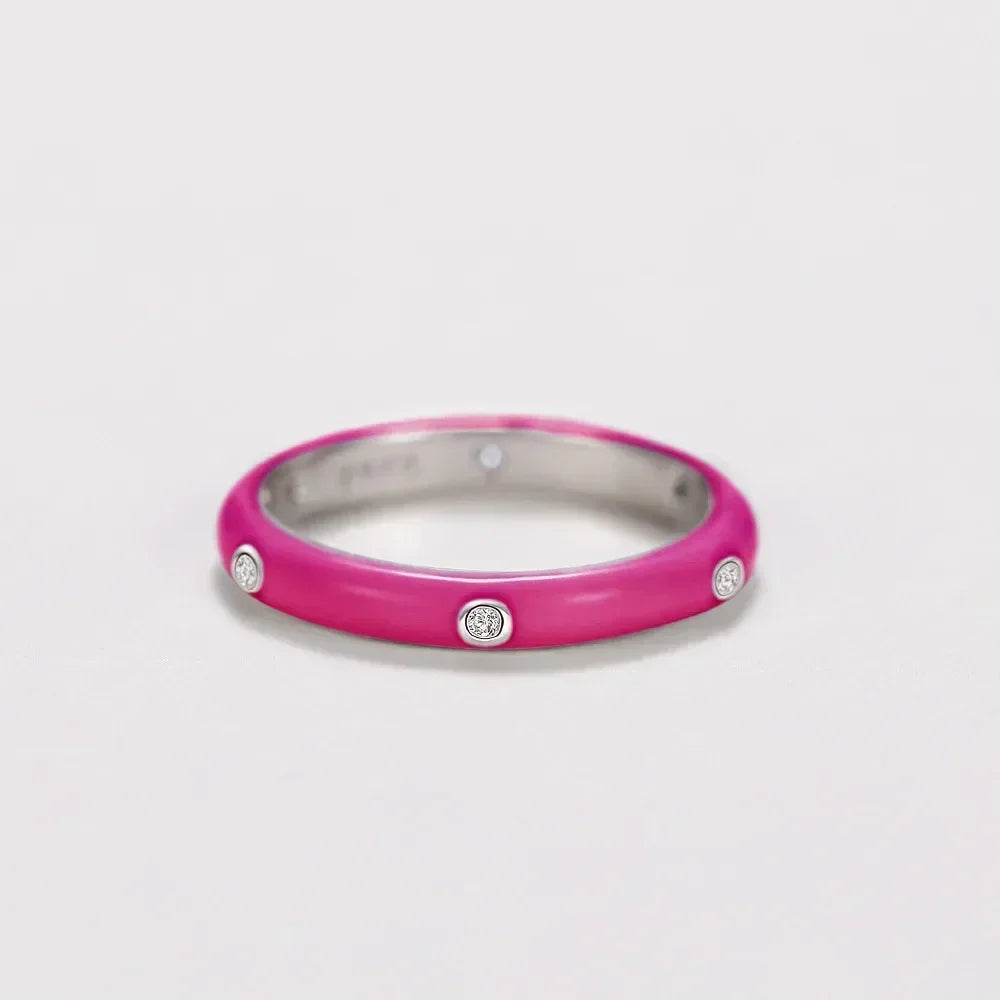 Enamel Drip Oil Stackable Ring