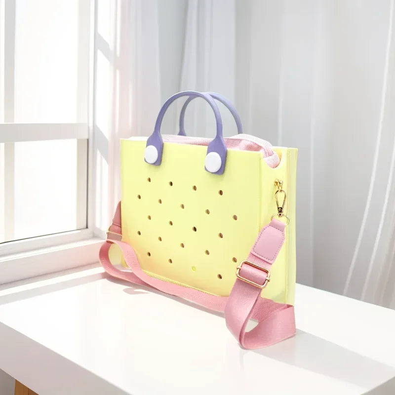 Large Leather Shoulder Bag Beach Tote
