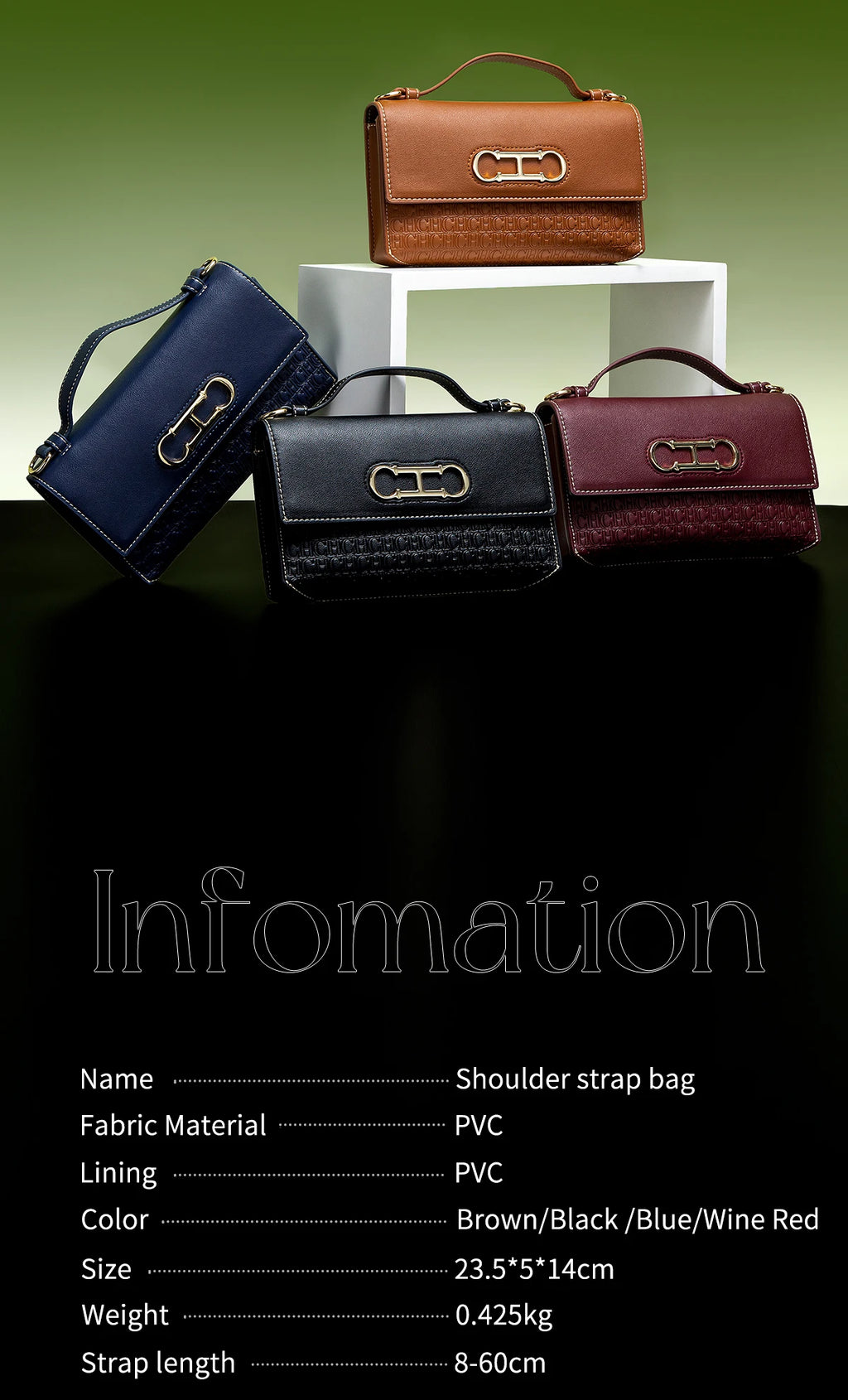 CH Women's Classic Retro Fashion Shoulder Bag Light Luxury Popular Classic Models Large Capacity ...